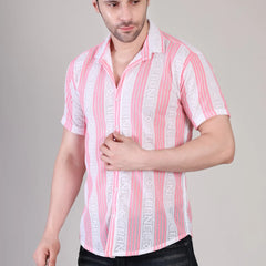 Men's Casual Half Sleeve Shirt - Striped Multicolor | SHS-178