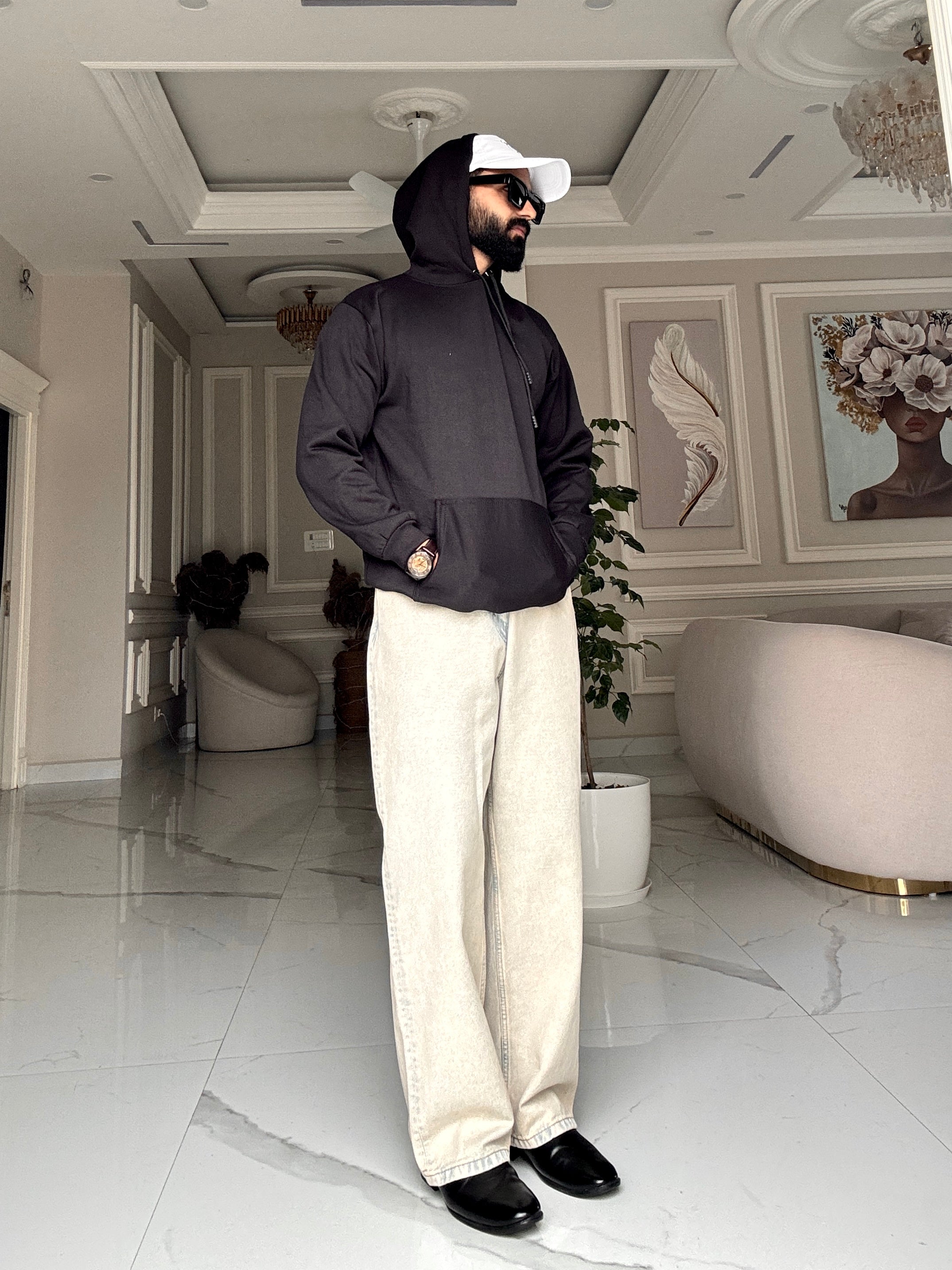 Men Black Hoodie for Winter | HD-412