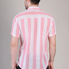 Men's Casual Half Sleeve Shirt - Striped Multicolor | SHS-178