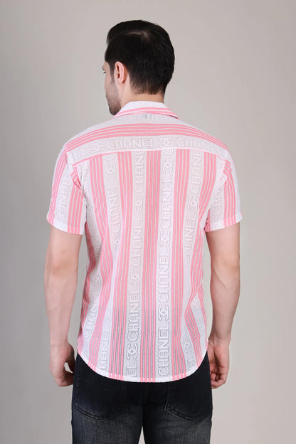 Men's Casual Half Sleeve Shirt - Striped Multicolor | SHS-178
