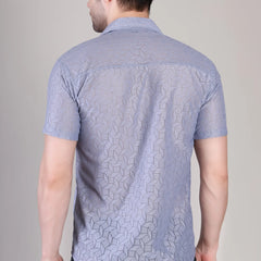 Men's Casual Half Sleeve Shirt - Grey | SHS-151