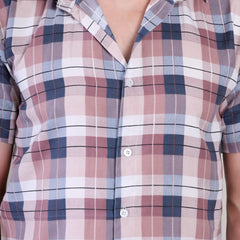 Men's Casual Half Sleeve Shirt - Check Multi | UHSS-163