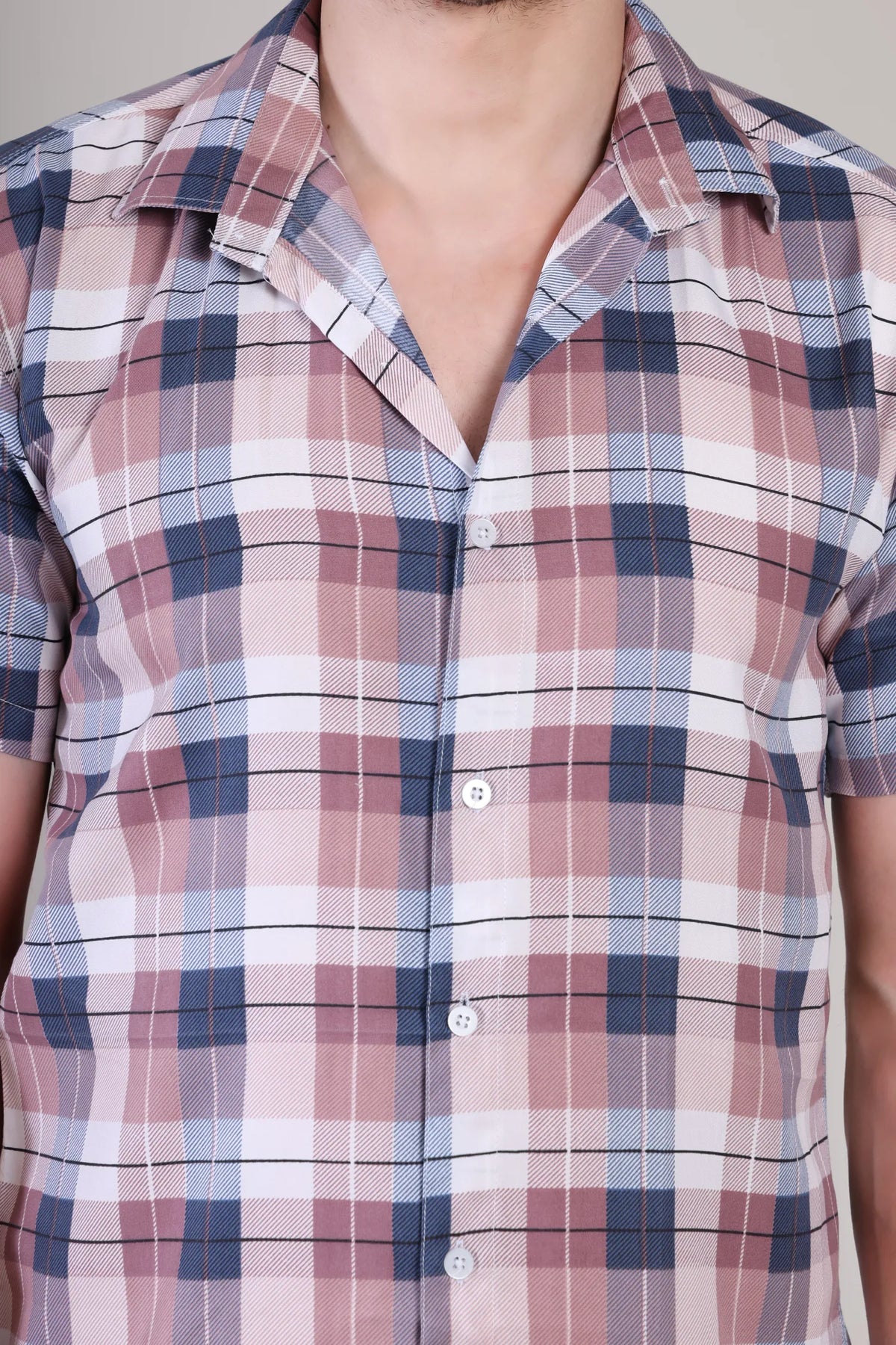 Men's Casual Half Sleeve Shirt - Check Multi | UHSS-163