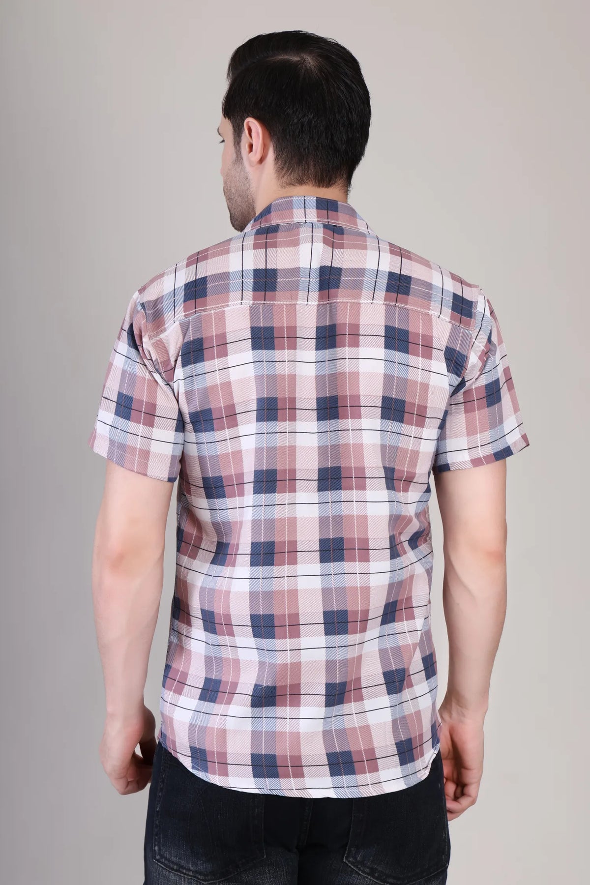 Men's Casual Half Sleeve Shirt - Check Multi | UHSS-163