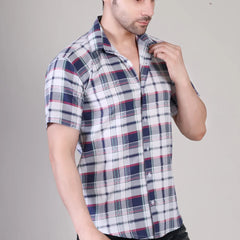 Men's Casual Half Sleeve Shirt - Check Multicolor | UHSS-159