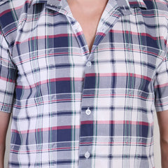 Men's Casual Half Sleeve Shirt - Check Multicolor | UHSS-159