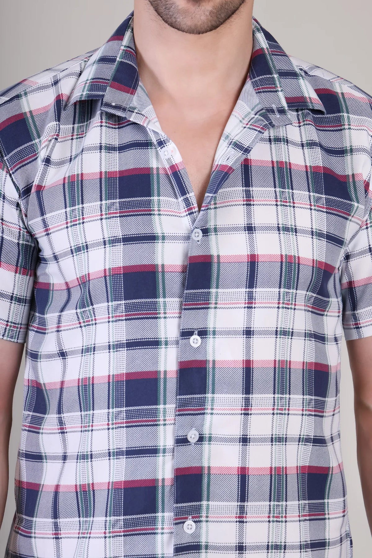 Men's Casual Half Sleeve Shirt - Check Multicolor | UHSS-159