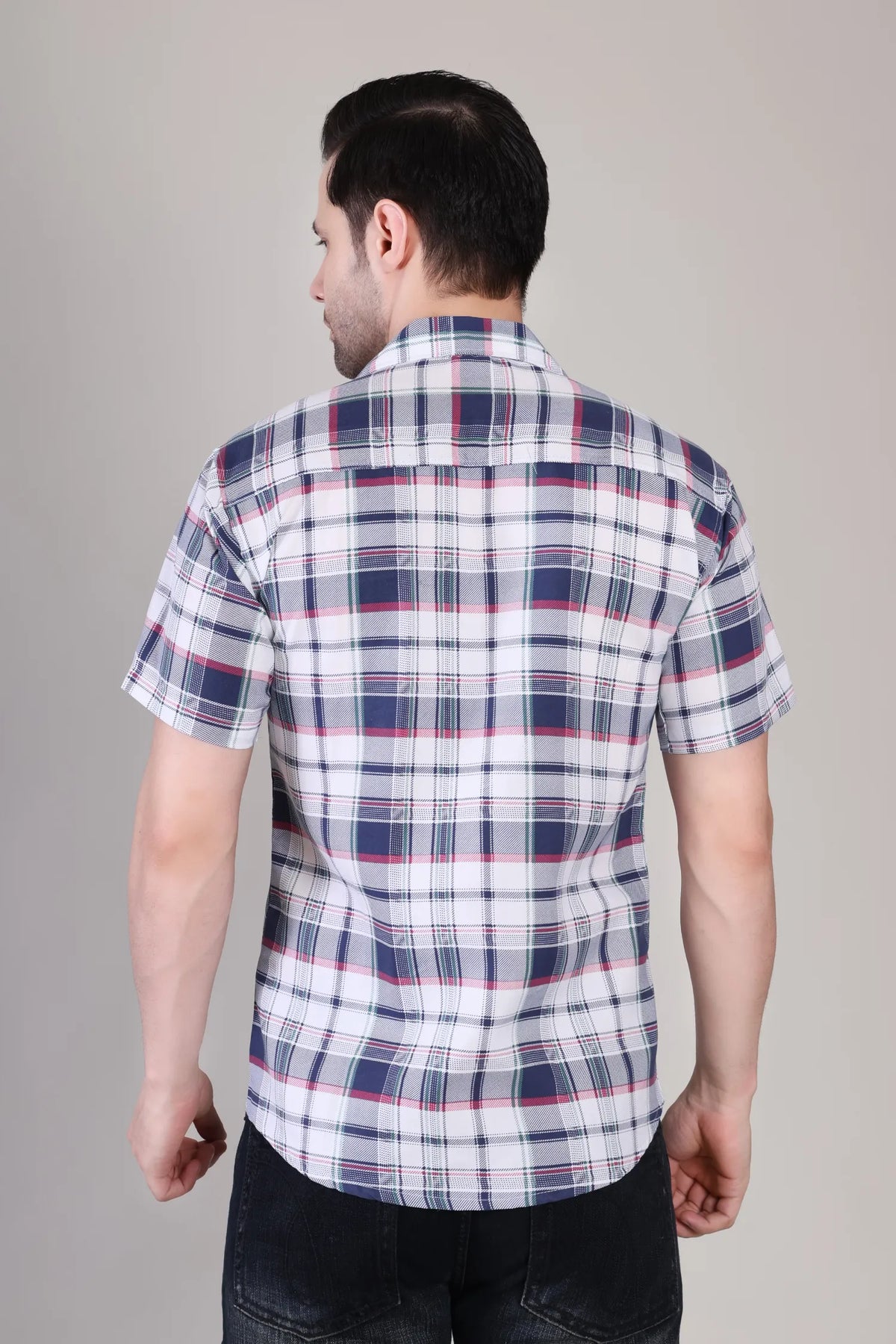 Men's Casual Half Sleeve Shirt - Check Multicolor | UHSS-159