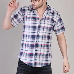 Men's Casual Half Sleeve Shirt - Check Multicolor | UHSS-159