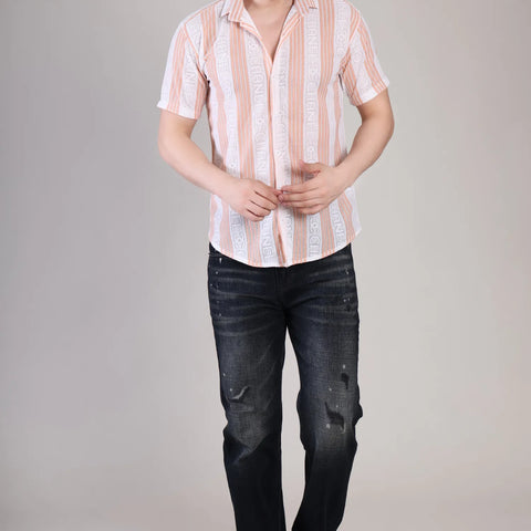 Men's Casual Half Sleeve Shirt - Striped | SHS-176