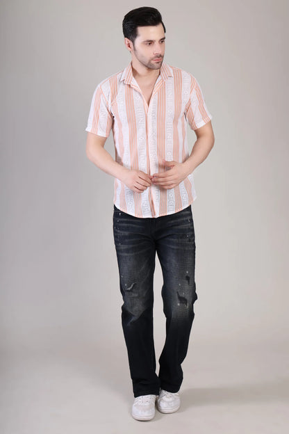 Men's Casual Half Sleeve Shirt - Striped | SHS-176