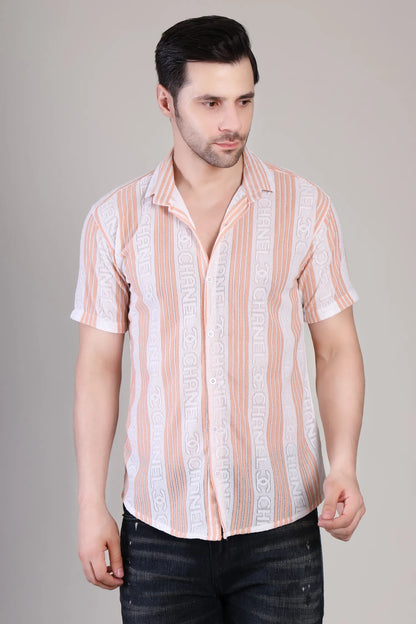 Men's Casual Half Sleeve Shirt - Striped | SHS-176