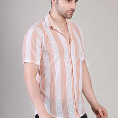 Men's Casual Half Sleeve Shirt - Striped | SHS-176