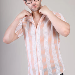 Men's Casual Half Sleeve Shirt - Striped | SHS-176