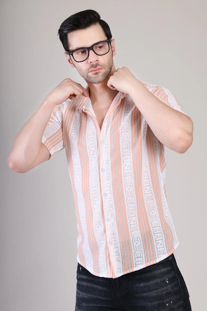 Men's Casual Half Sleeve Shirt - Striped | SHS-176