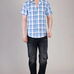 Men's Casual Half Sleeve Shirt - Check |UHSS-158