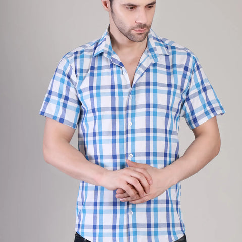 Men's Casual Half Sleeve Shirt - Check |UHSS-158