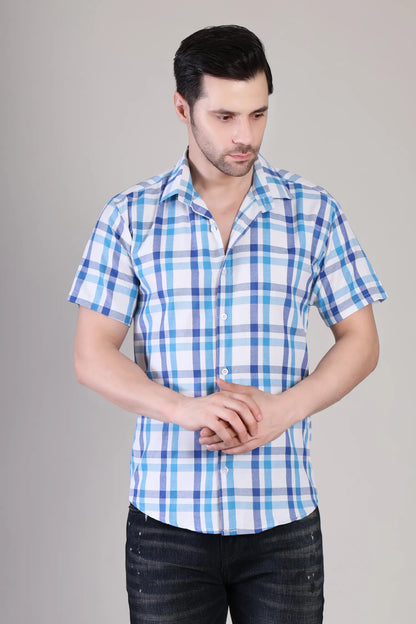 Men's Casual Half Sleeve Shirt - Check |UHSS-158
