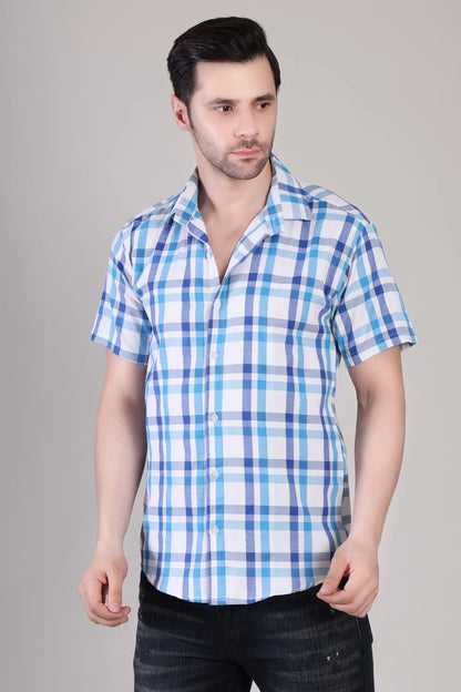 Men's Casual Half Sleeve Shirt - Check |UHSS-158