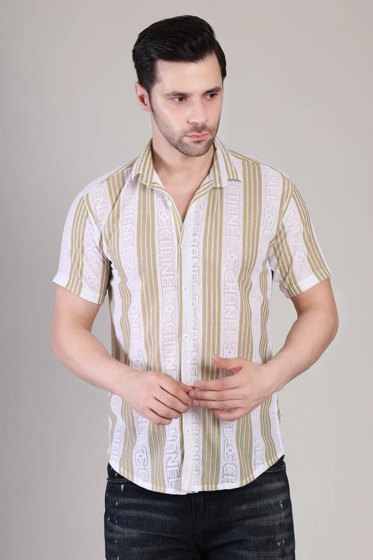 Men's Casual Half Sleeve Shirt - Striped Multicolor | UHSS-175