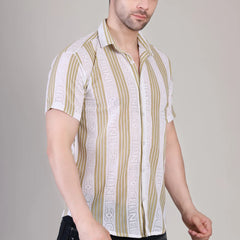 Men's Casual Half Sleeve Shirt - Striped Multicolor | SHS-175
