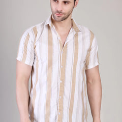 Men's Casual Half Sleeve Shirt - Striped Multicolor | UHSS-173