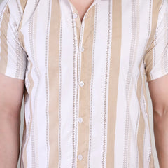 Men's Casual Half Sleeve Shirt - Striped Multicolor | UHSS-173