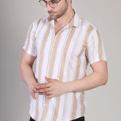 Men's Casual Half Sleeve Shirt - Striped Multicolor | UHSS-173