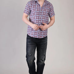 Men's Casual Half Sleeve Shirt - Check | UHSS-164