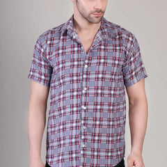 Men's Casual Half Sleeve Shirt - Check | UHSS-164