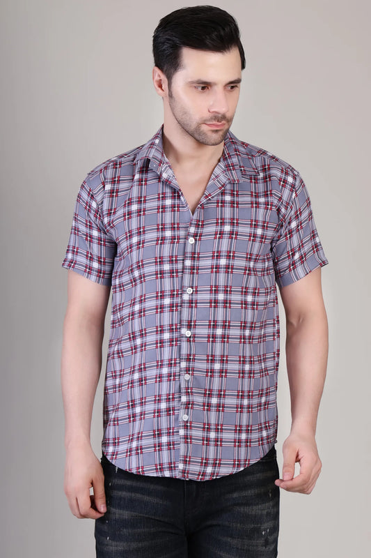 Men's Casual Half Sleeve Shirt - Check | UHSS-164