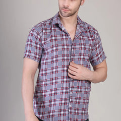 Men's Casual Half Sleeve Shirt - Check | UHSS-164