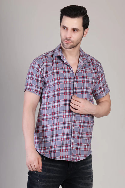 Men's Casual Half Sleeve Shirt - Check | UHSS-164