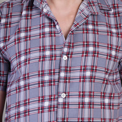 Men's Casual Half Sleeve Shirt - Check | UHSS-164