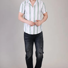 Men's Casual Half Sleeve Shirt - Striped | UHSS-172