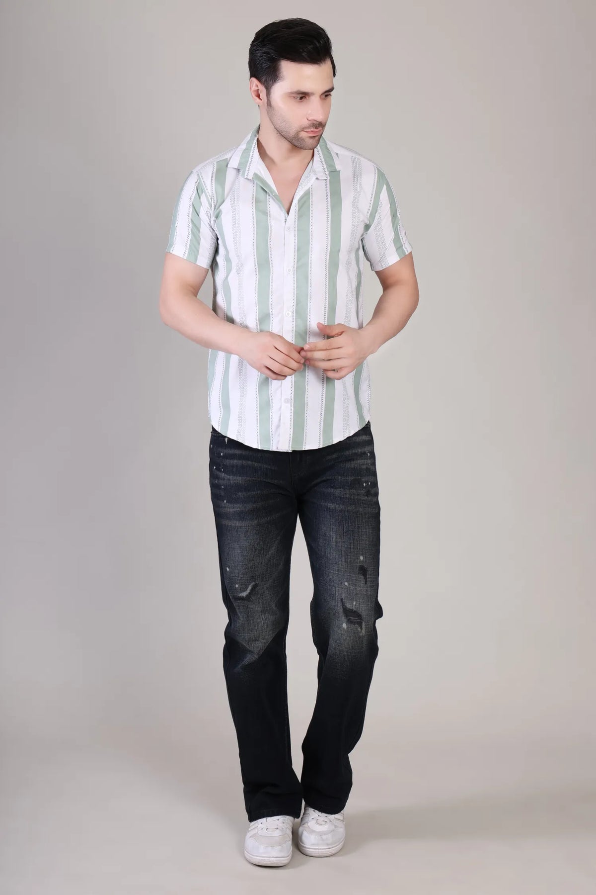 Men's Casual Half Sleeve Shirt - Striped | UHSS-172