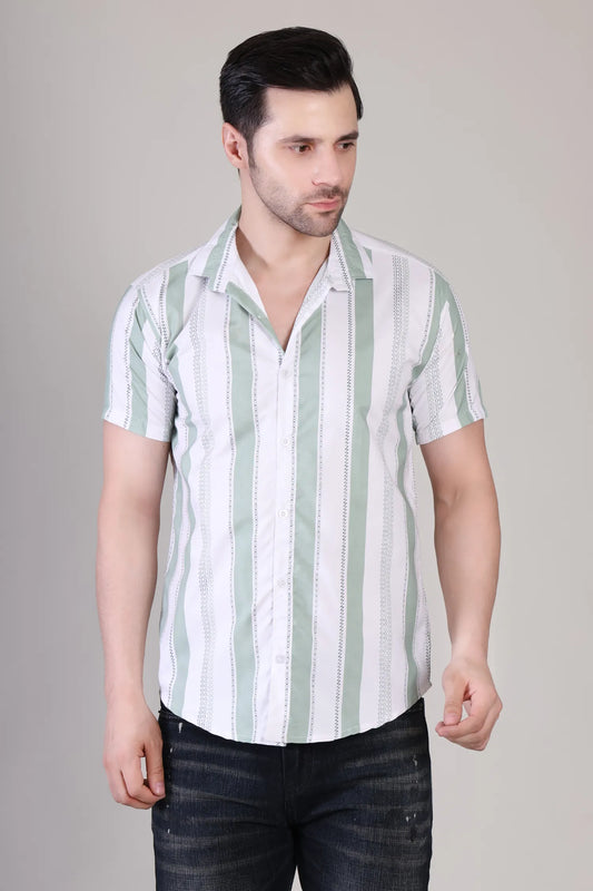 Men's Casual Half Sleeve Shirt - Striped | UHSS-172