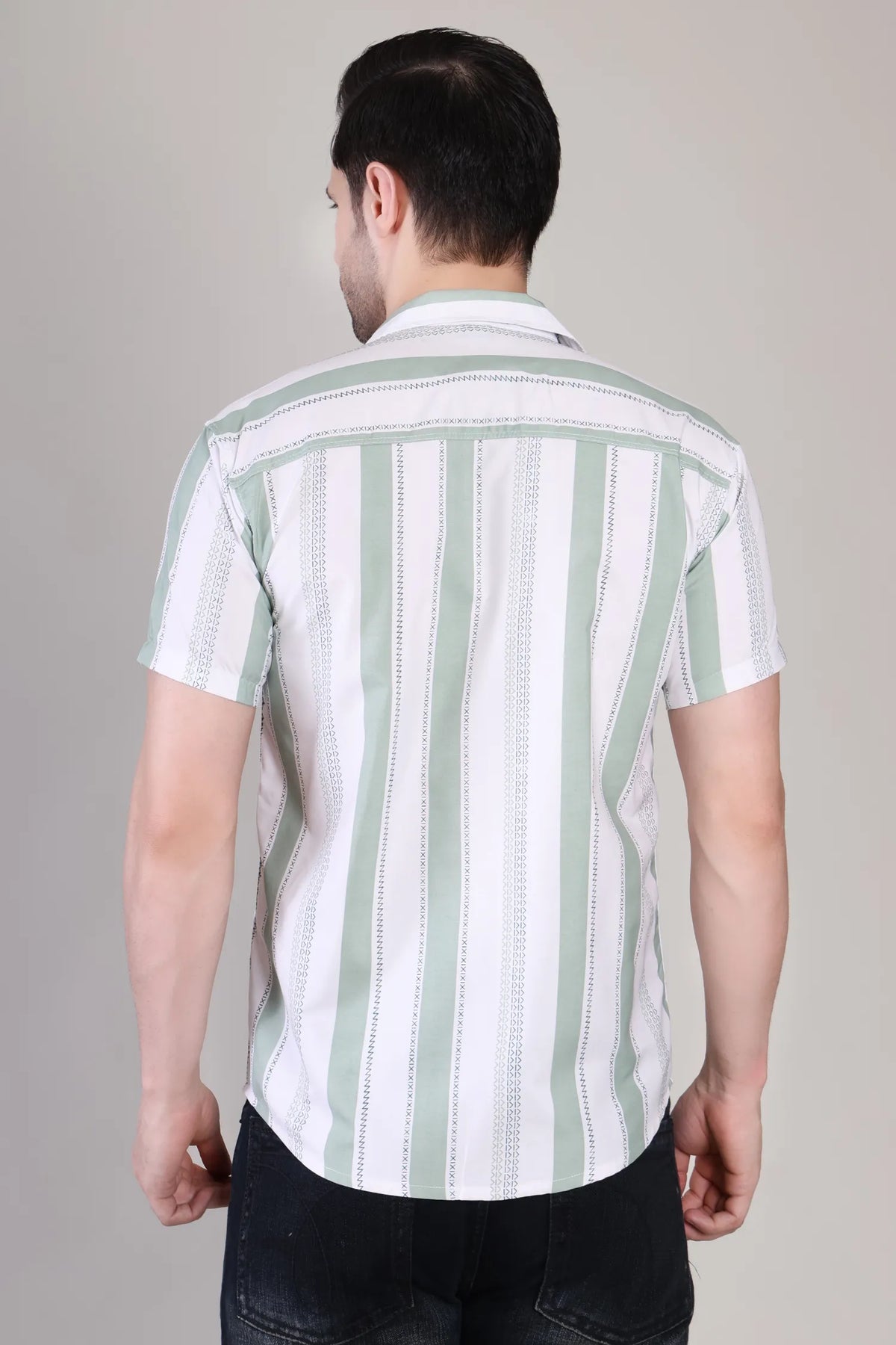 Men's Casual Half Sleeve Shirt - Striped | UHSS-172