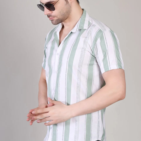 Men's Casual Half Sleeve Shirt - Striped | UHSS-172