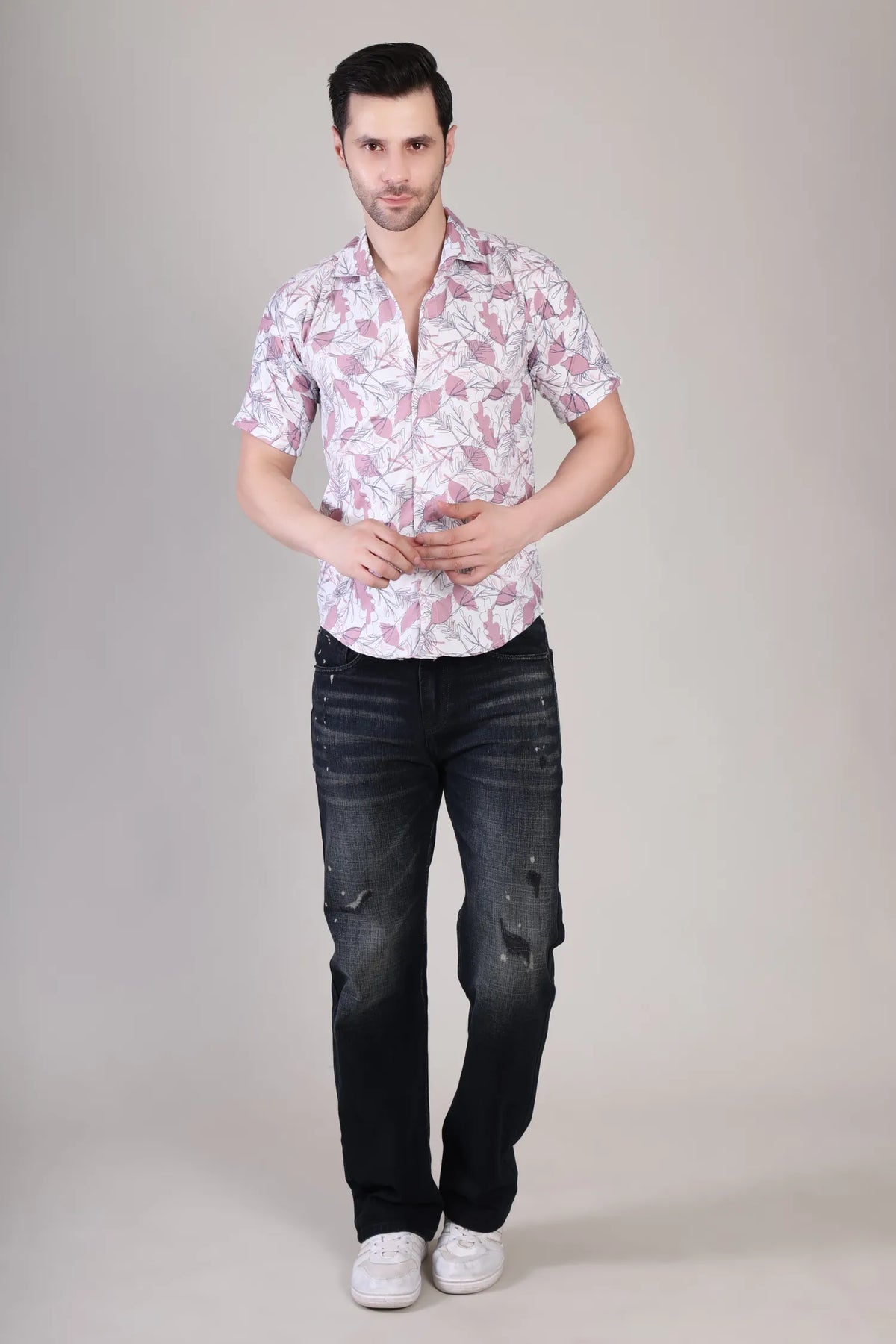 Men's Casual Half Sleeve Shirt - Floral Multicolor | UHSS-133