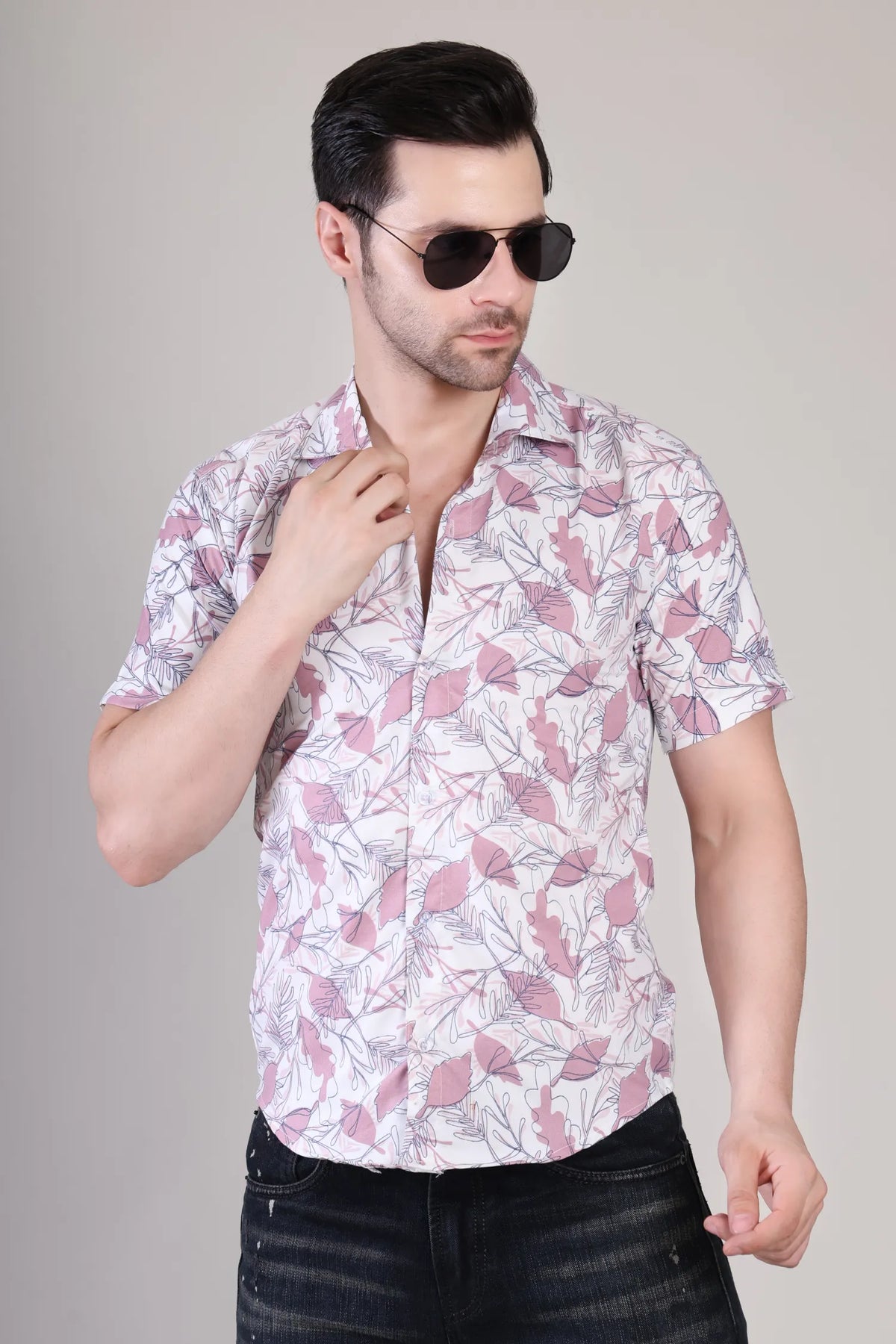 Men's Casual Half Sleeve Shirt - Floral Multicolor | UHSS-133