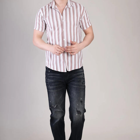 Men's Casual Half Sleeve Shirt - Striped | UHSS-169