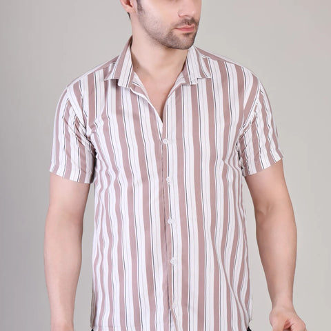 Men's Casual Half Sleeve Shirt - Striped | UHSS-169