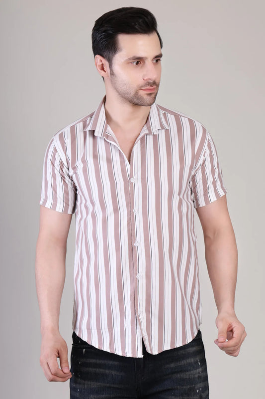 Men's Casual Half Sleeve Shirt - Striped | UHSS-169
