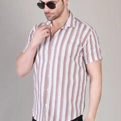 Men's Casual Half Sleeve Shirt - Striped | UHSS-169