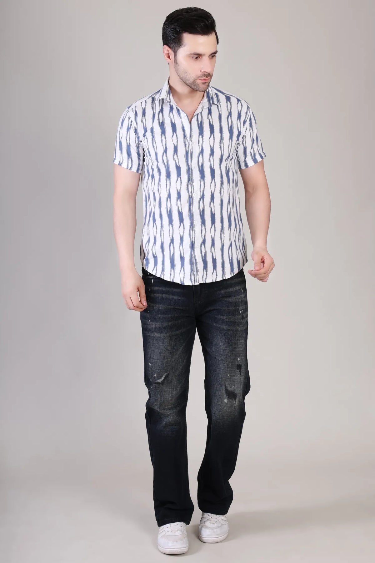 Men's Casual Half Sleeve Shirt - Striped | UHSS-166