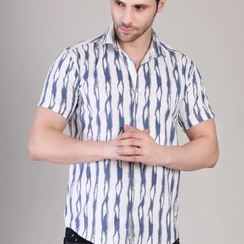 Men's Casual Half Sleeve Shirt - Striped | UHSS-166