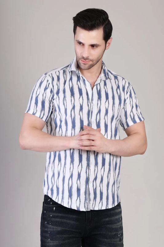 Men's Casual Half Sleeve Shirt - Striped | UHSS-166