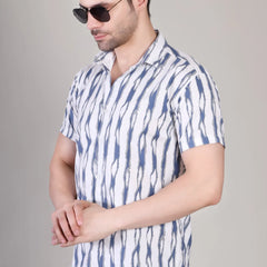 Men's Casual Half Sleeve Shirt - Striped | UHSS-166