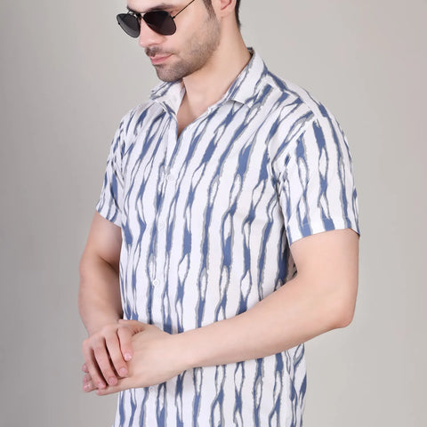 Men's Casual Half Sleeve Shirt - Striped | UHSS-166
